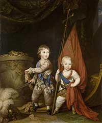 Alejandro y Constantino, nietos mayores de Catalina II, de niños