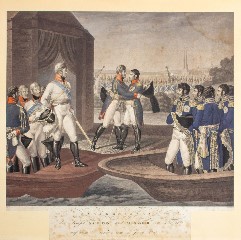Encuentro de Alejandro I y Napoleón en Tilsin, Prusia, en 1807
